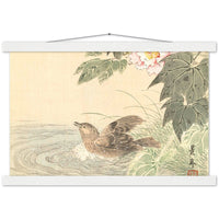 'Bathing Bird With Roses' by Imao Keinen, ca. 1900