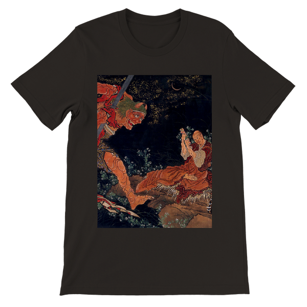'Kobo Daishi Wards Off A Demon By Reciting The Tantra' by Hokusai, ca. 1840s - T-Shirt