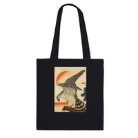 'Hawk And Nestlings In A Pine Tree' (Top Half) by Kuniyoshi, ca. 1840s - Tote Bag