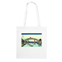 'Under Mannen Bridge at Fukagawa' by Hokusai, ca. 1830 - Tote Bag