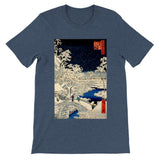 'Drum Bridge and Sunset Hill in Meguro' by Hiroshige, 1856 - T-Shirt