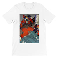 'Taira no Noritsune Duels Minamoto no Yoshitsune' by Yoshitoshi, 1886 - T-Shirt