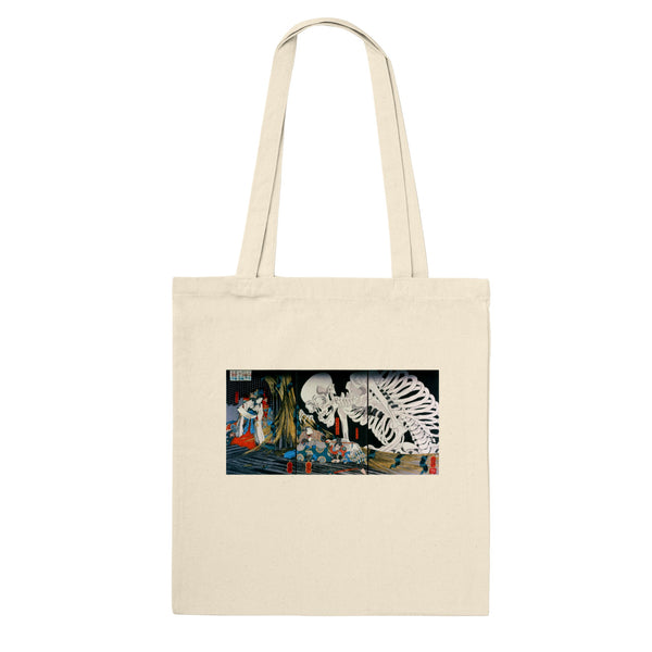 'Takiyasha the Witch and the Skeleton Spectre' (Combined Triptych) by Kuniyoshi, ca. 1844 - Tote Bag