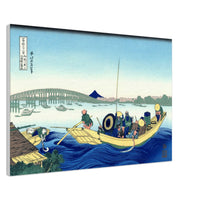 'Sunset Across the Ryogoku Bridge From The Bank Of The Sumida River At Onmagayashi' by Hokusai, ca. 1830