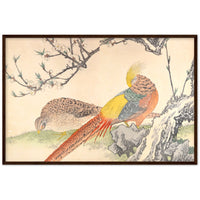 'Golden Pheasant And Peach Blossoms' by Imao Keinen, 1891