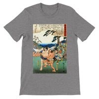 'Sumo At A Hunting Party' by Hiroshige, ca. 1845 - T-Shirt