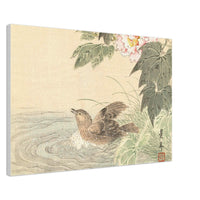 'Bathing Bird With Roses' by Imao Keinen, ca. 1900