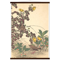 'Two Birds And Chrysanthemums' by Imao Keinen, 1891