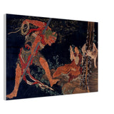 'Kobo Daishi Wards Off A Demon By Reciting The Tantra' by Hokusai, ca. 1840s - Wall Art