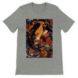 'Saito Oniwakamaru Wrestling A Giant Carp' by Kuniyoshi, ca. 1838 - T-Shirt