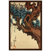 'Hawk And Nestlings In A Pine Tree' (Bottom Half) by Kuniyoshi, ca. 1840s - Wall Art