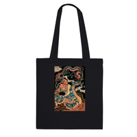 'The Sage Nagasaina Sonja Summoning A Dragon From A Bowl' by Kuniyoshi, 1836 - Tote Bag