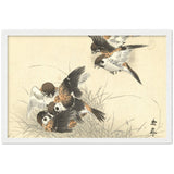 'Five Sparrows Squabbling' by Imao Keinen, 1892