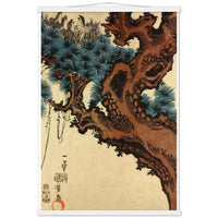 'Hawk And Nestlings In A Pine Tree' (Bottom Half) by Kuniyoshi, ca. 1840s - Wall Art