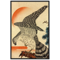 'Hawk And Nestlings In A Pine Tree' (Top Half) by Kuniyoshi, ca. 1840s - Wall Art