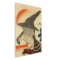 'Hawk And Nestlings In A Pine Tree' (Top Half) by Kuniyoshi, ca. 1840s - Wall Art