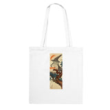 'Hawk And Nestlings In A Pine Tree' (Combined Diptych) by Kuniyoshi, ca. 1840s - Tote Bag