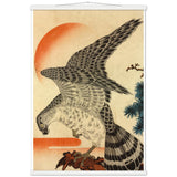 'Hawk And Nestlings In A Pine Tree' (Top Half) by Kuniyoshi, ca. 1840s - Wall Art