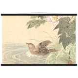 'Bathing Bird With Roses' by Imao Keinen, ca. 1900