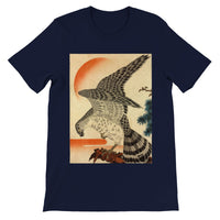 'Hawk And Nestlings In A Pine Tree' (Top Half) by Kuniyoshi, ca. 1840s - T-Shirt