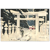 'Heavy Snow at the Toshogu Shrine' in Ueno by Kobayashi Kiyochika, 1879