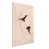 'Bats Against A Crescent Moon' by Hokusai, ca. 1830s - Wall Art