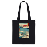 'Musashi: The Sumida River, Morning After Snow' by Hiroshige, 1853 - Tote Bag