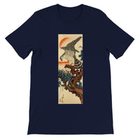 'Hawk And Nestlings In A Pine Tree' (Combined Diptych) by Kuniyoshi, ca. 1840s - T-Shirt