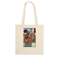 'Prince Umayado and Mononobe no Moriya' by Yoshitoshi, 1879 - Tote Bags