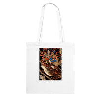 'Tenjiku Tokubei Riding His Fire Toad' by Kuniyoshi, ca. 1828 - Tote Bag