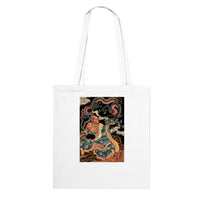 'The Sage Nagasaina Sonja Summoning A Dragon From A Bowl' by Kuniyoshi, 1836 - Tote Bag