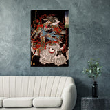 'Samurai Riding A Skull' by Yoshitoshi, 1864 - Wall Art