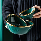 Green Glaze Ceramic Serving Bowls