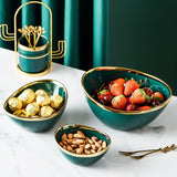 Green Glaze Ceramic Serving Bowls