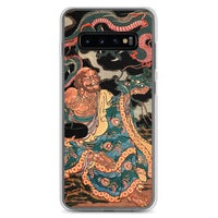 'The Sage Nagasaina Sonja Summoning A Dragon From A Bowl' by Kuniyoshi, 1836 - Samsung Phone Case