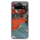 'Taira no Noritsune Duels Minamoto no Yoshitsune' by Yoshitoshi, 1886 - Samsung Phone Case