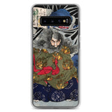 'The Black Cloud Prince Attacked By A Giant Spider' by Yoshitoshi, 1867 - Samsung Phone Case