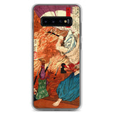 'Oda Nobunaga in Flames at Honno-ji Temple' by Yoshitoshi, 1876 - Samsung Phone Case