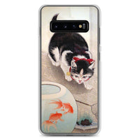 'Cat And Goldfish' by Ohara Koson, 1931 Samsung Phone Case