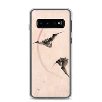 'Bats Against A Crescent Moon' by Hokusai, ca. 1830s - Samsung Phone Case