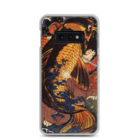 'Saito Oniwakamaru Wrestling A Giant Carp' by Kuniyoshi, ca. 1838 - Samsung Phone Case