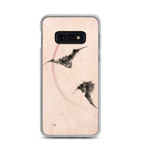 'Bats Against A Crescent Moon' by Hokusai, ca. 1830s - Samsung Phone Case