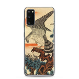 'Hawk And Nestlings In A Pine Tree' (Combined Diptych) by Kuniyoshi, ca. 1840s - Samsung Phone Case