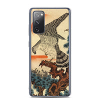 'Hawk And Nestlings In A Pine Tree' (Combined Diptych) by Kuniyoshi, ca. 1840s - Samsung Phone Case