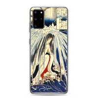 'Hatsuhana Meditating Under The Waterfall', by Kuniyoshi ca. 1842 - Samsung Phone Case