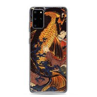 'Saito Oniwakamaru Wrestling A Giant Carp' by Kuniyoshi, ca. 1838 - Samsung Phone Case