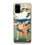 'Sumo At A Hunting Party' by Hiroshige, ca. 1845 - Samsung Phone Case