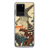 'Hawk And Nestlings In A Pine Tree' (Combined Diptych) by Kuniyoshi, ca. 1840s - Samsung Phone Case