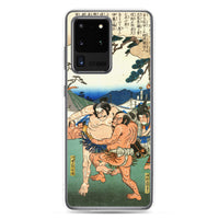 'Sumo At A Hunting Party' by Hiroshige, ca. 1845 - Samsung Phone Case