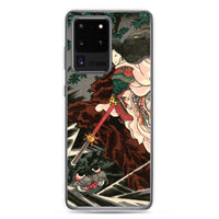 'Princess Kamigashi Attacking An Earth Spider' by Kuniyoshi, 1855 - Samsung Phone Case